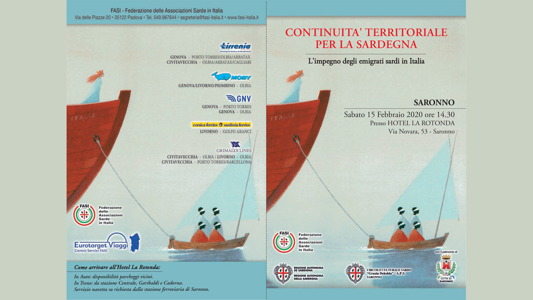 15-02-2020 Convegno - Continuità territoriale per la Sardegna, L’impegno degli emigrati sardi in Italia