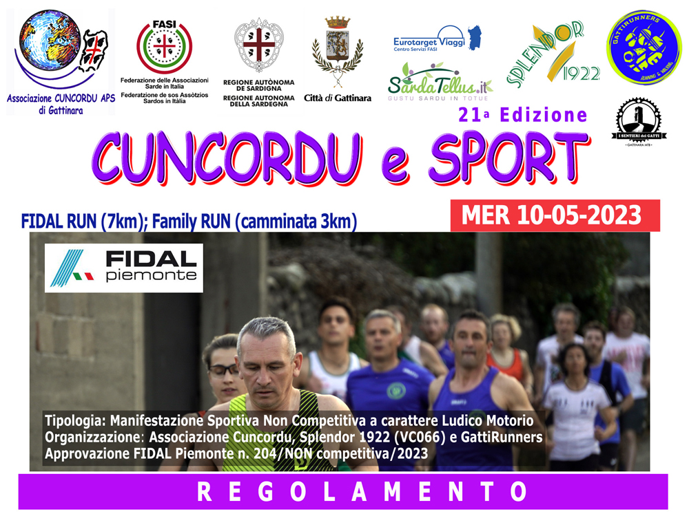 10-05-2023 - Iscrizioni aperte a 21° "Cuncordu e Sport"