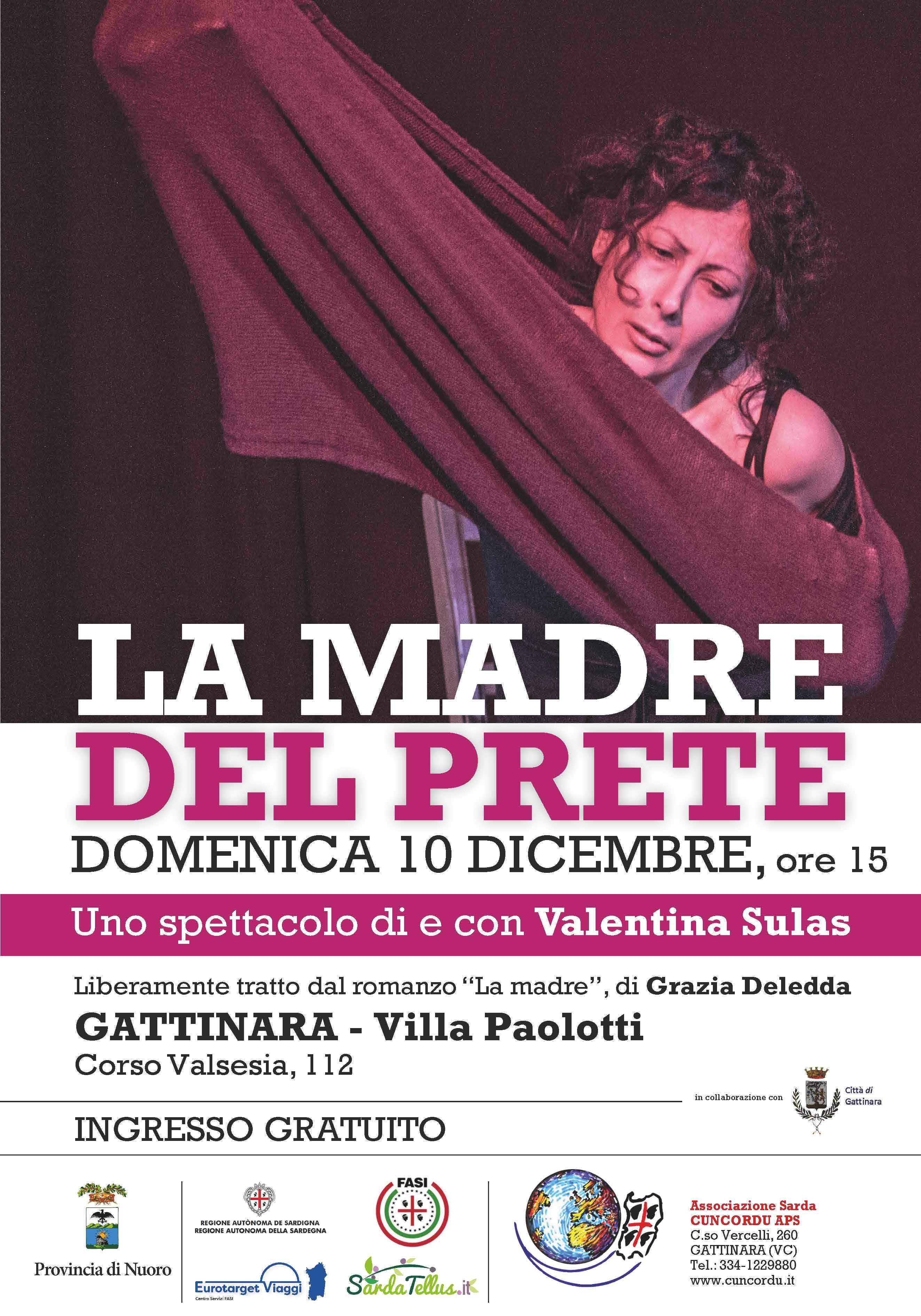 10-12-2023 Da Grazia Deledda, “La Madre del prete” con Valentina Sulas 