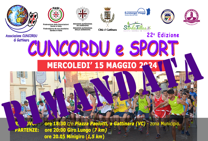 15-05-2024 - RIMANDATA la 22a Cuncordu e Sport 