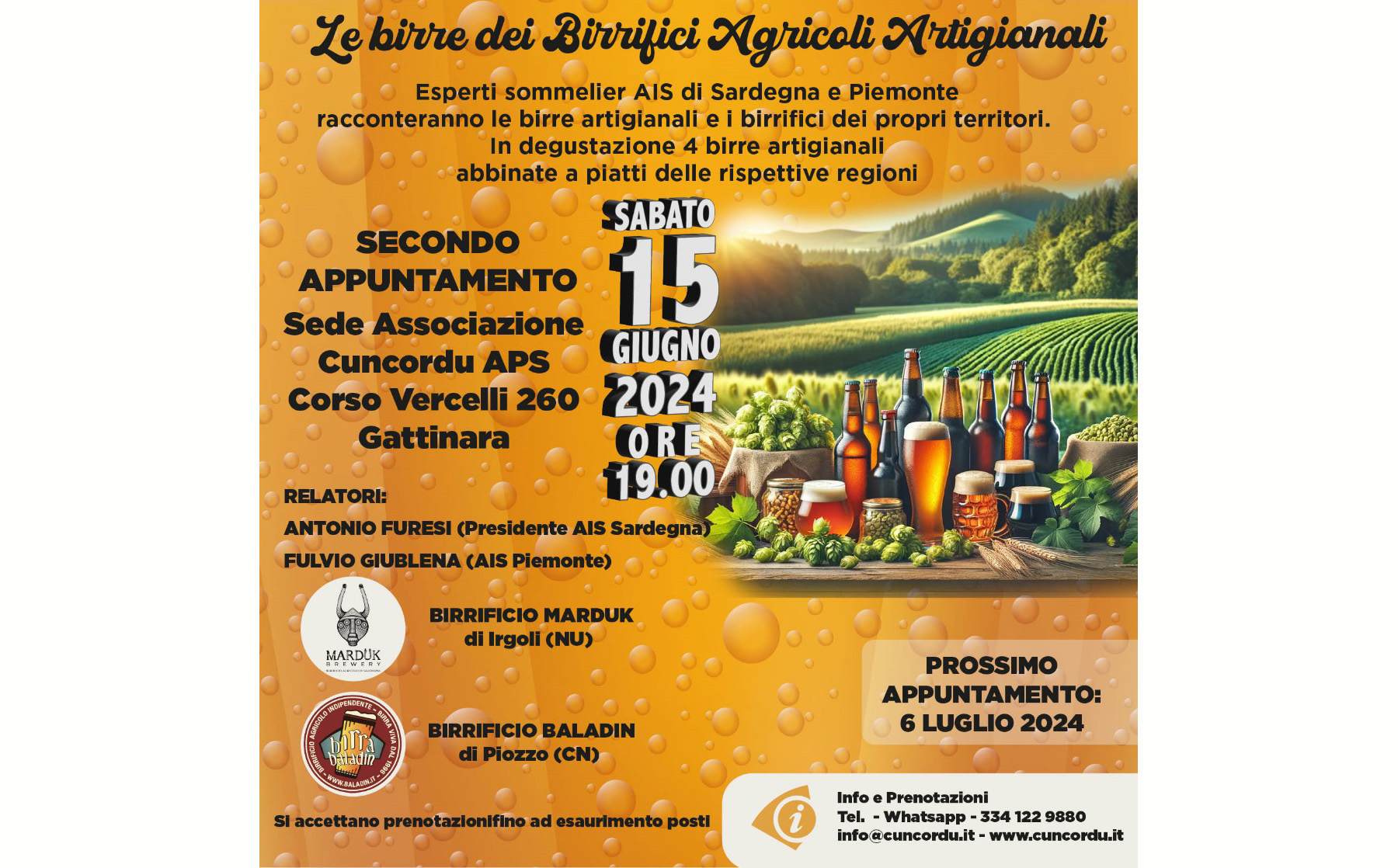 15-06-2024 Degustazione guidata birre artigianali Sarde e Piemontesi #2/3