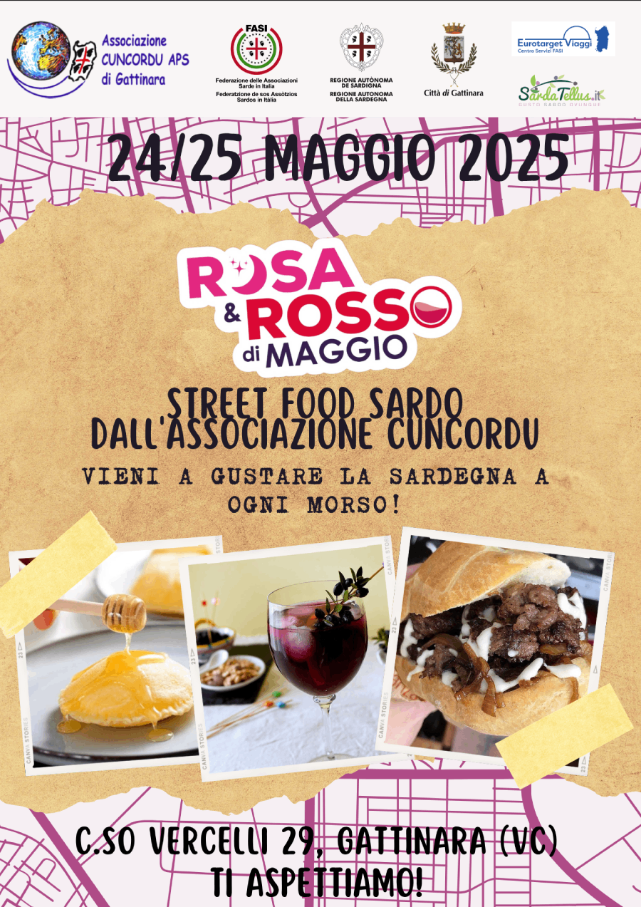 24-25 maggio 2025, L’Associazione Cuncordu di Gattinara porta la Sardegna a “Rosa Rosso di Maggio”