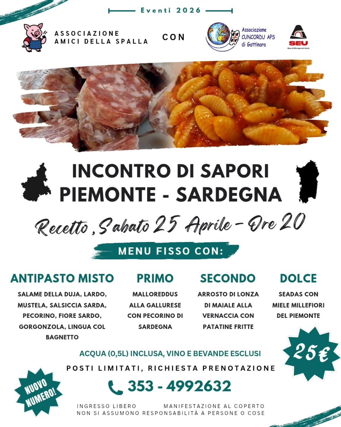 25-04-2026, Incontri di sapori Piemonte - Sardegna